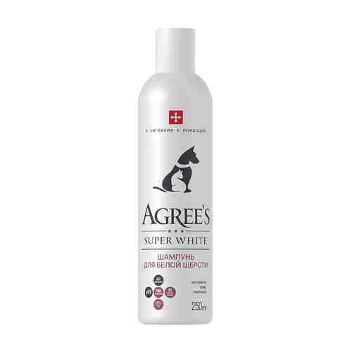 AGREE'S FOR PETS Шампунь для животных SUPER WHITE, для белой шерсти, с экстрактами трав, витамин В6 арт. 130200326