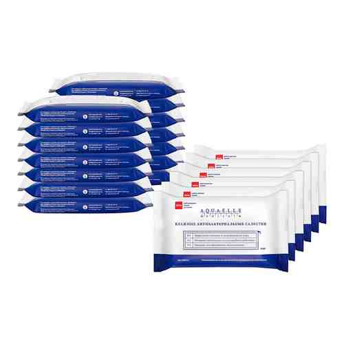 Aquaelle medical Влажные антибактериальные салфетки мультипак, 20 упаковок по 15 штук арт. 125900018