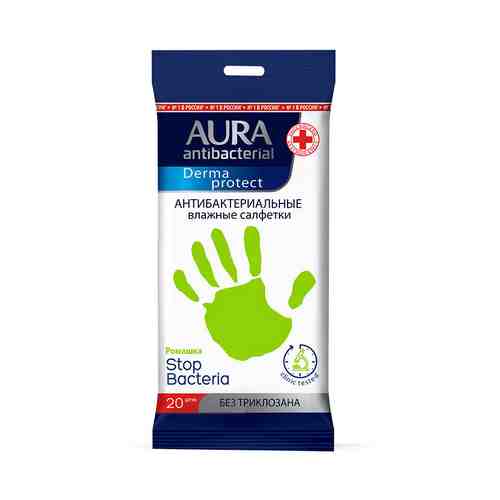 AURA Derma Protect Влажные салфетки антибактериальные РОМАШКА арт. 129700542