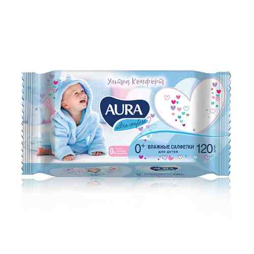 AURA Ultra Comfort Влажные салфетки детские с экстрактом алоэ и витамином Е арт. 129700549
