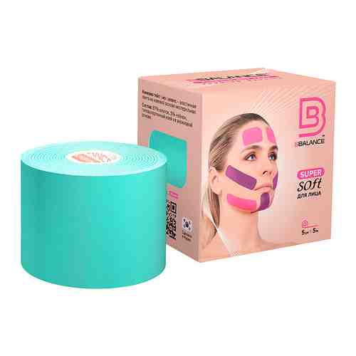 BBALANCE Кинезио тейп для лица Super Soft Tape для чувствительной кожи, мятный арт. 132100938