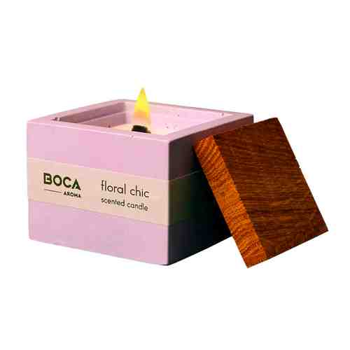 BOCA AROMA Свеча ароматическая FLORAL CHIC в бетоне, жасмин, роза, бергамот арт. 133500086