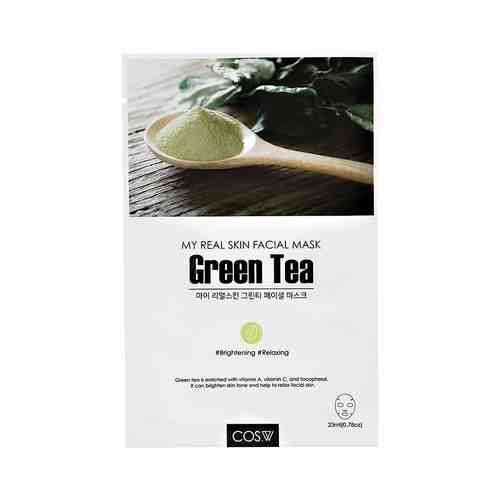 COS.W Маска для лица с экстрактом зеленого чая успокаивающая и для сияния кожи арт. 131400494