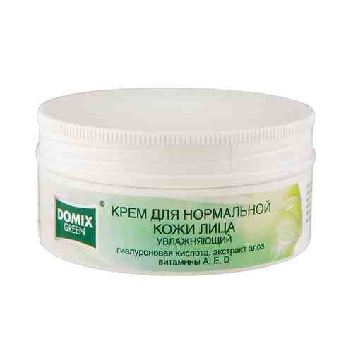 DOMIX GREEN Крем для нормальной кожи лица увлажняющий с гиалуроновой кислотой, экстрактом алоэ, витаминами A, E арт. 131402212