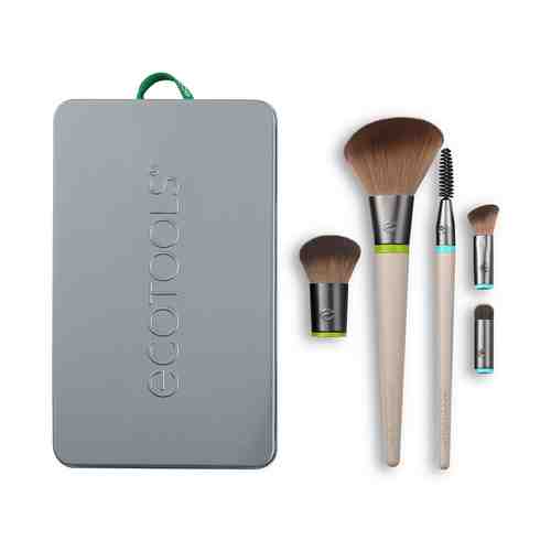 ECOTOOLS Набор кистей для макияжа (5 сменных насадок и 2 ручки) EcoTools Interchangeables Daily Essentials Total Face Kit арт. 109100013