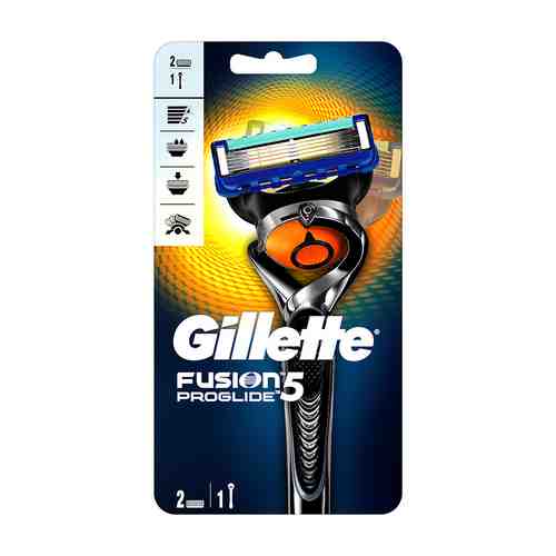 GILLETTE Бритва с 2 сменными кассетами FUSION ProGlide Flexball арт. 52100028