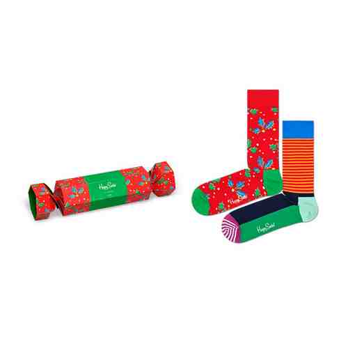 HAPPY SOCKS Набор носков Happy Socks Christmas Cracker Holly 2 пары арт. 126600309