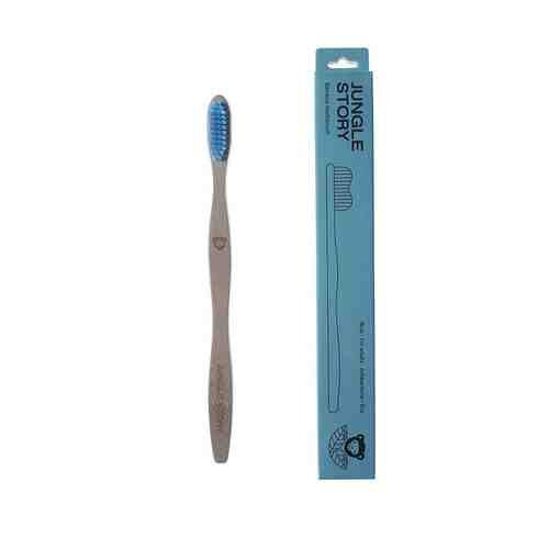 JUNGLE STORY Бамбуковая зубная щётка, Blue средней жесткости щетинки арт. 127300308