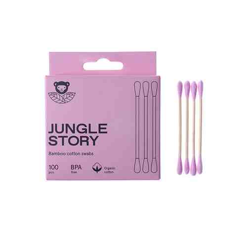 JUNGLE STORY Бамбуковые Ватные палочки с органическим розовым хлопком арт. 127300944