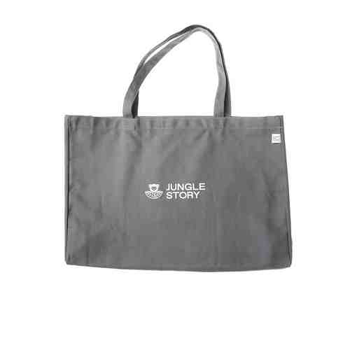 JUNGLE STORY Плотная Хлопковая сумка серая Tote Bag shopper на плечо арт. 127200593