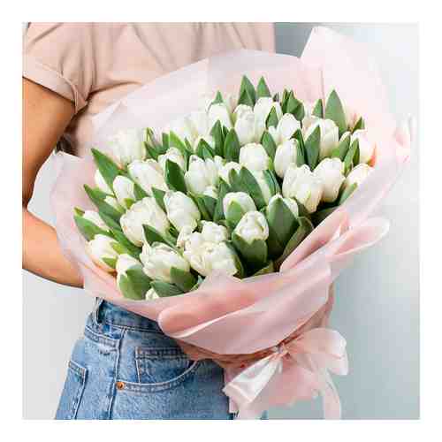 Л'Этуаль Flowers Букет из белых тюльпанов 51 шт. арт. flowwow58476766