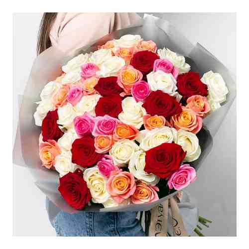 Л'Этуаль Flowers Букет из разноцветных роз 41 шт.(40 см) арт. flowwow59049831