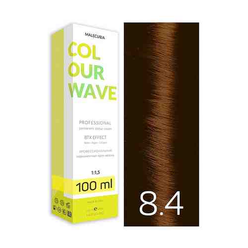 MALECULA Профессиональная перманентная крем-краска Colour Wave 8.4 Светлый Медный Блонд арт. 126200772
