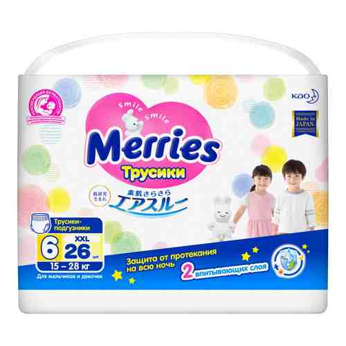 MERRIES Трусики-подгузники для детей XXL 15-28 кг арт. 60500016