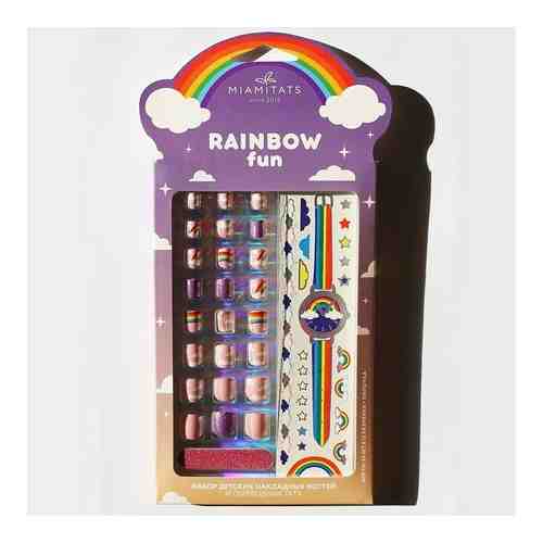 MIAMITATS Набор детских накладных ногтей с переводными татуировками Rainbow fun арт. 131100178