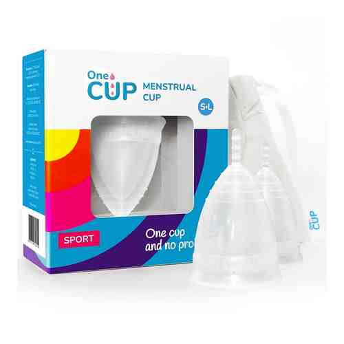 ONECUP Набор менструальных чаш SPORT прозрачный размеры S и L арт. 127500268