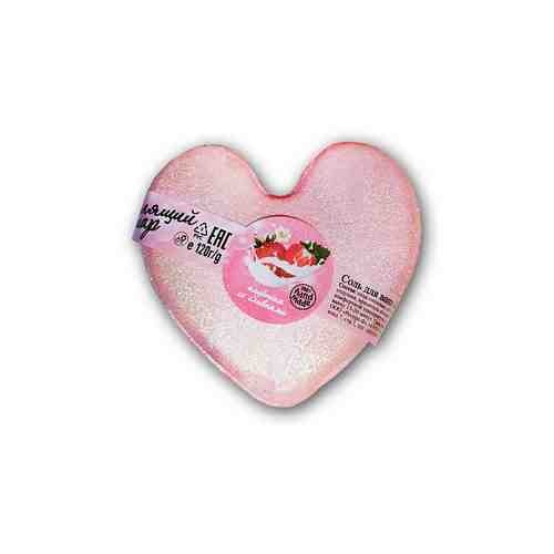РЕСУРС ЗДОРОВЬЯ Бомбочка для ванны Бурлящий шар сердечко Клубника со сливками арт. 134600091