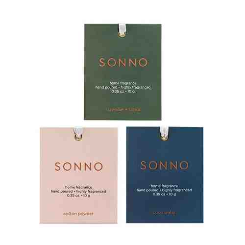 SONNO Privat Label Комплект из 3х ароматических саше (Lavender + Tonka, Coco Water, Cotton Powder) арт. 132101253