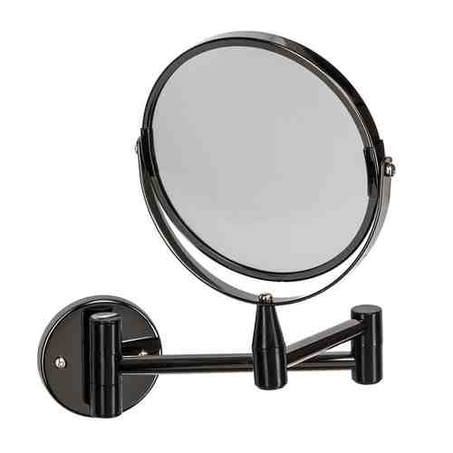 SWENSA Зеркало косметическое d=15см 2-стороннее, настенное, черный, никелированный металл арт. 131500315