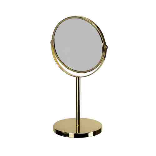 SWENSA Зеркало косметическое d=17см 2-стороннее, настольное, золотой арт. 131500301