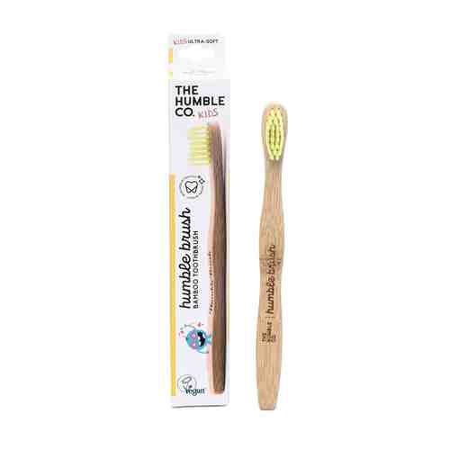 THE HUMBLE CO Зубная щетка детская из бамбука желтая ультрамягкая щетина арт. 124300071