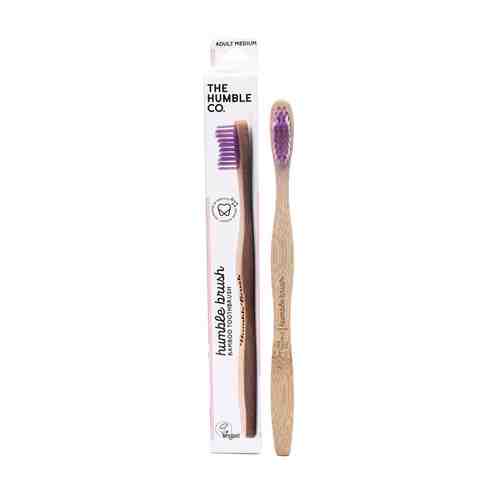 THE HUMBLE CO Зубная щетка для взрослых из бамбука фиолетовая щетина средней жесткости арт. 124300066