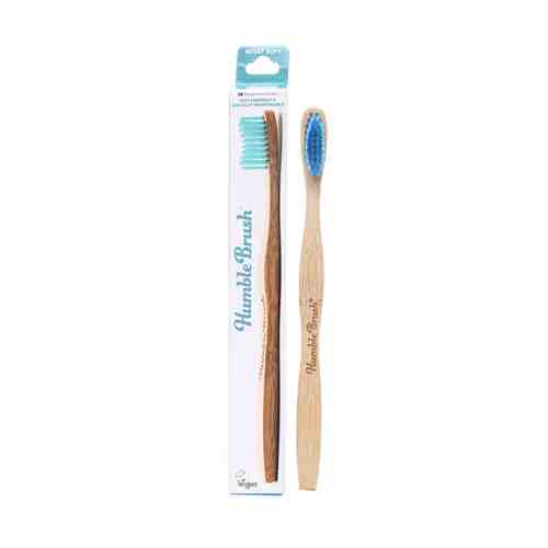 THE HUMBLE CO Зубная щетка для взрослых из бамбука голубая мягкая щетина арт. 124300061