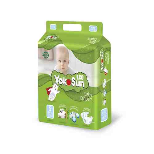 YOKOSUN Детские подгузники на липучках Eco размер S (3-6 кг), 70 шт. арт. 134101115