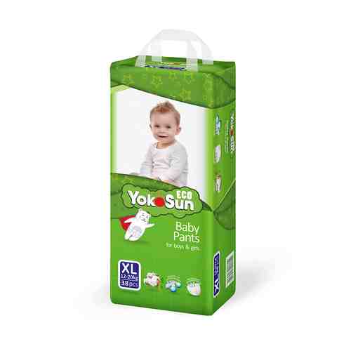 YOKOSUN Детские подгузники-трусики Eco размер XL (12-20 кг), 38 шт. арт. 134101109